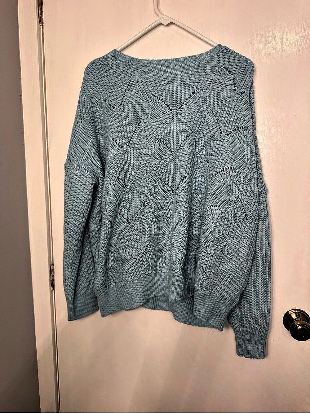 Cable Knit Sweater in Blue Size XL